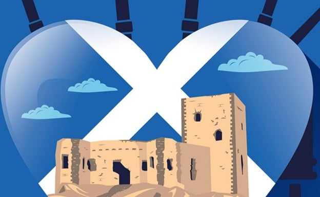 The Scottish flag flies in Spain and around the world
